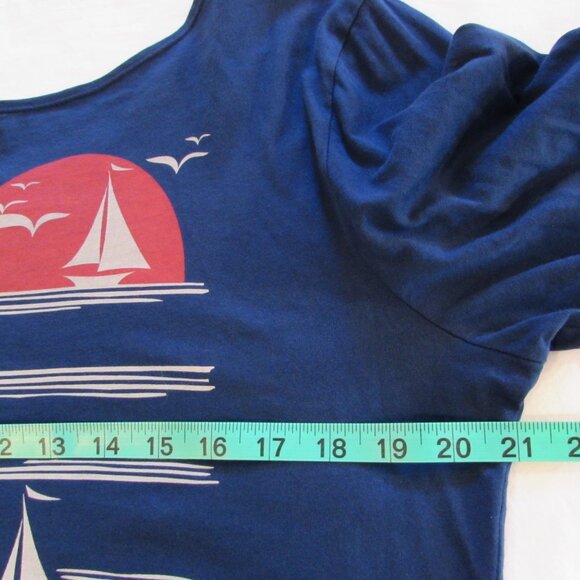 Blue Platypus Cotton Sailboat 3/4 Sleeve Tee Size XL - Picture 10 of 14